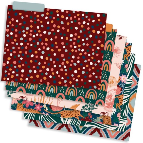 FILE FOLDERS - BOHO STYLE (SET OF 12) - Picture 1 of 6